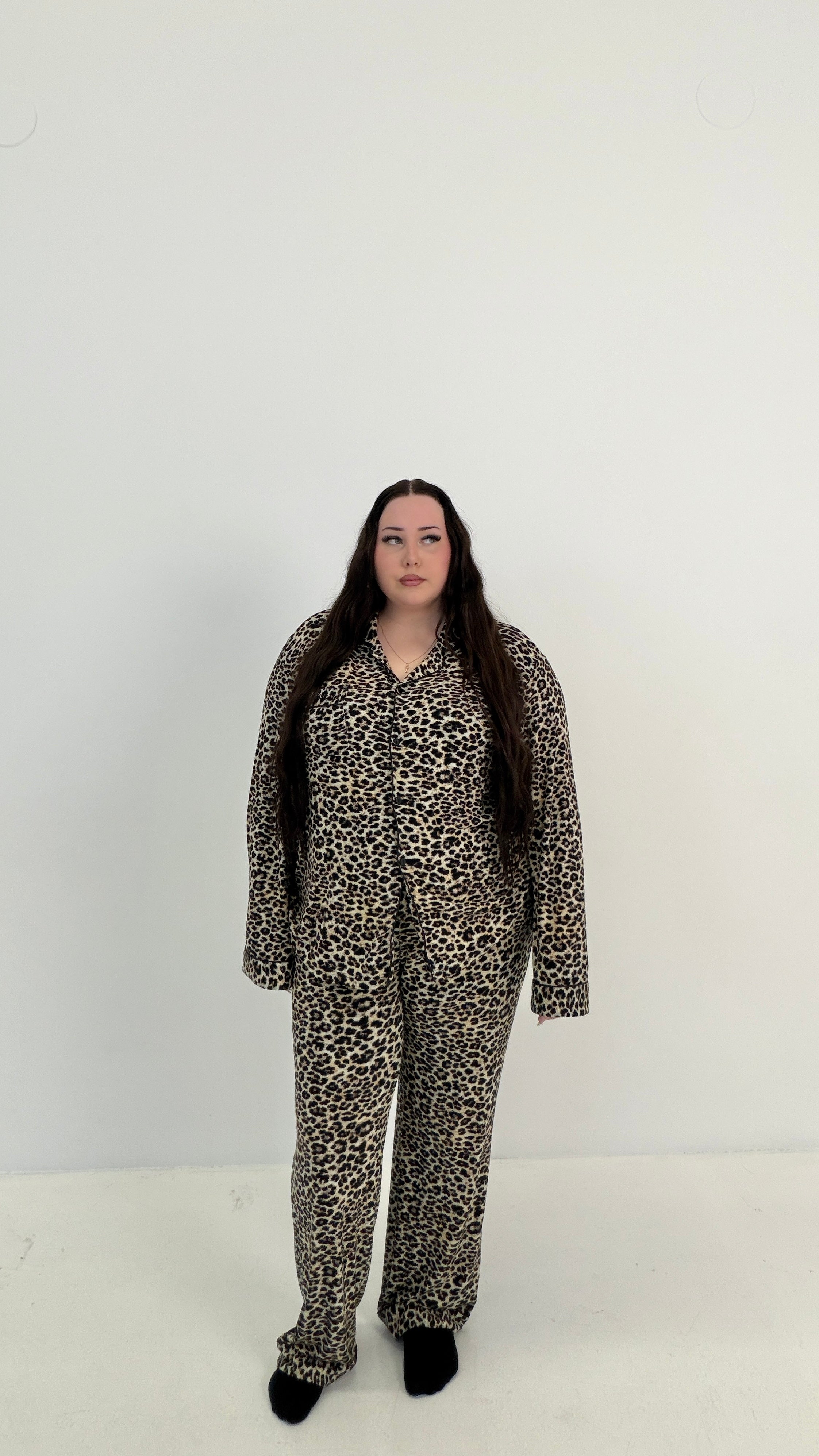 Kylie Long Sleeve Pyjama Set - Leopard
