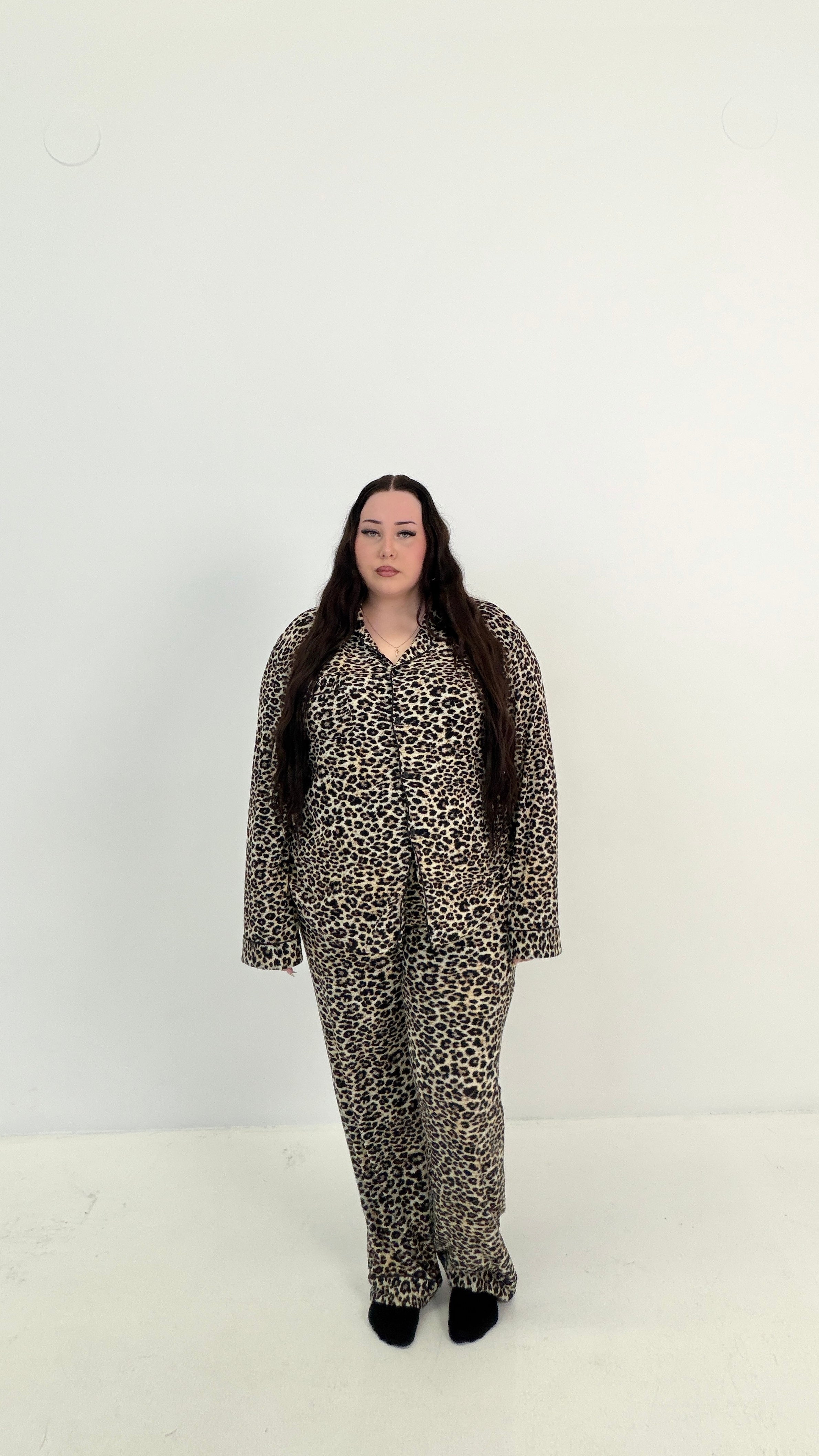 Kylie Long Sleeve Pyjama Set - Leopard