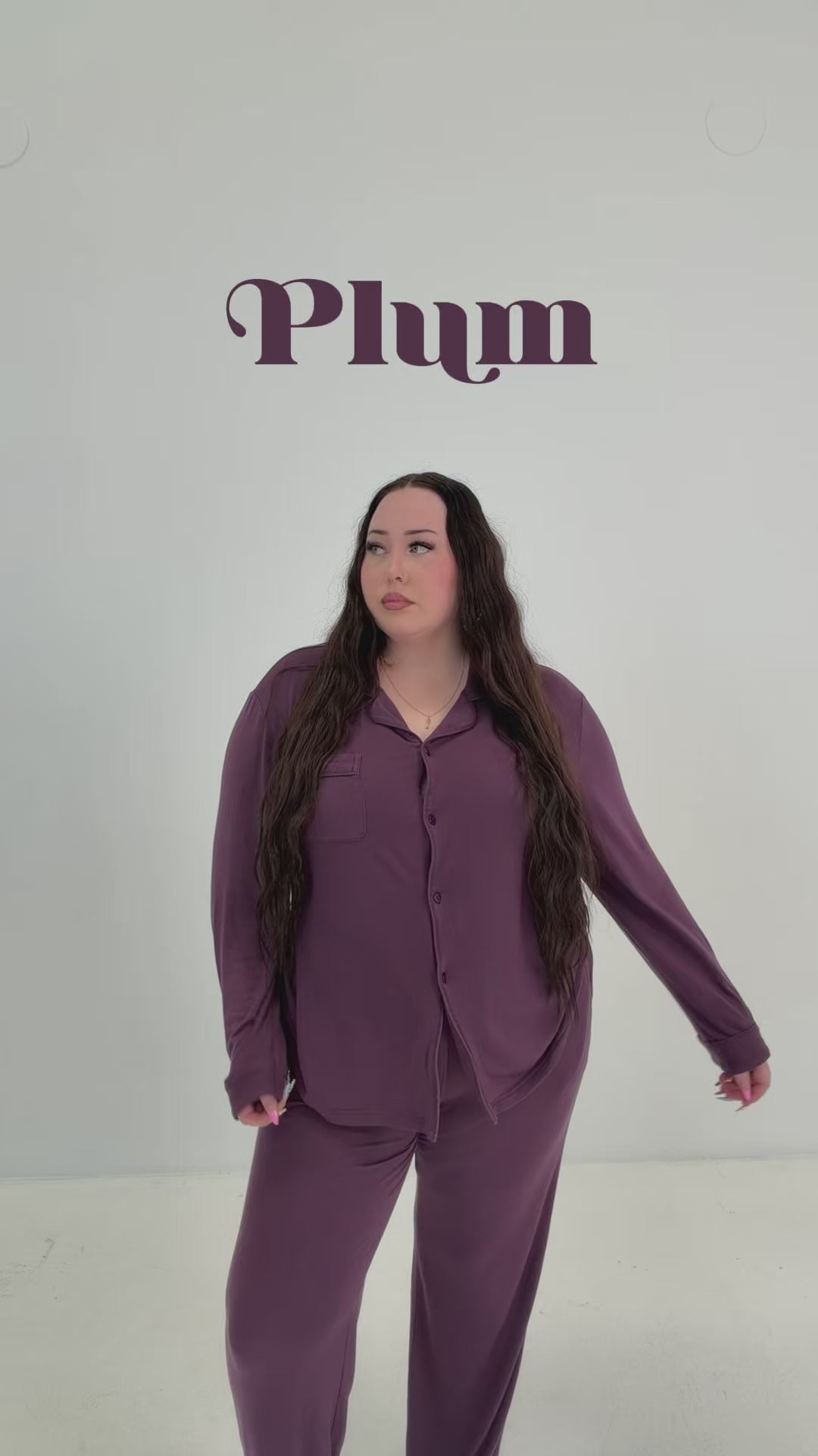 Kylie Long Sleeve Pyjama Set - Plum